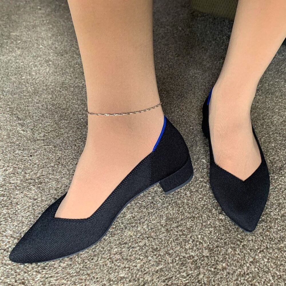 New Rothy's Heels Black Knit Fabric Size 9.5 - Picture 10 of 12
